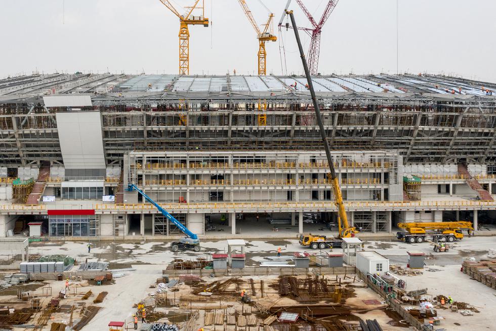 Además del estadio del Guangzhou Evergrande, en Shangai se construye el estadio del SIPG para 33 mil personas. . (Foto: STR / AFP)