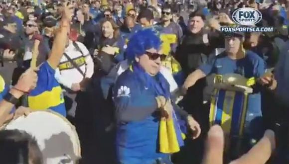 'Falso Maradona' lidera a toda la barra de Boca Juniors en Madrid [VIDEO]