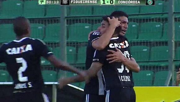 Atento Gareca: Víctor Cedrón anotó un doblete con Figueirense 