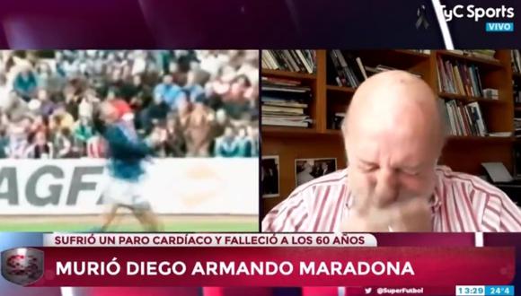 El reconocido comentarista de TyC Sports, Horacio Pagani se quebró en vivo mientras hablaba de la muerte de Diego Maradona