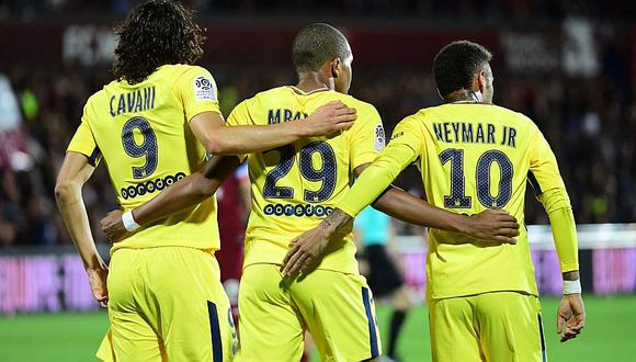 PSG goleó 1-5 al Metz con goles del tridente más caro de la historia
