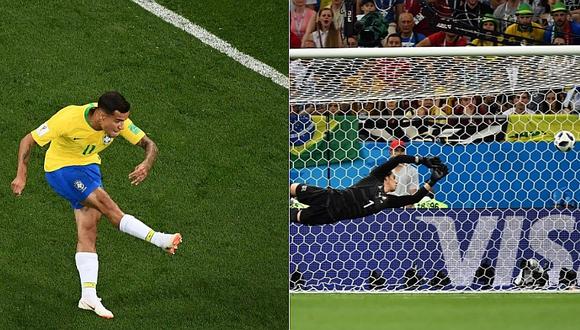 Brasil vs. Suiza: Philippe Coutinho abre la cuenta con un golazo