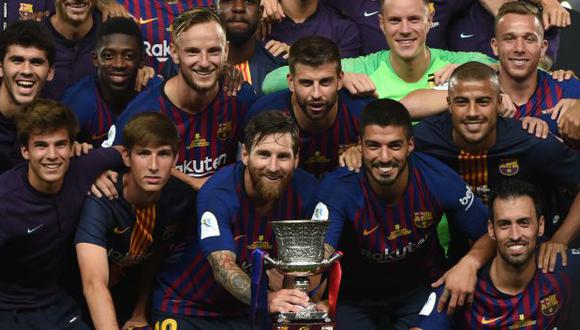 Barcelona fue el campeón de la última edición de la Supercopa de España tras vencer 2-1 a Sevilla. (Foto: AFP)