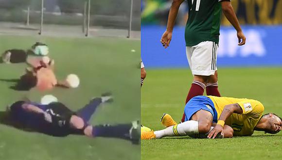 Niños imitan a Neymar tirándose al piso y gritando como él [VIDEO]