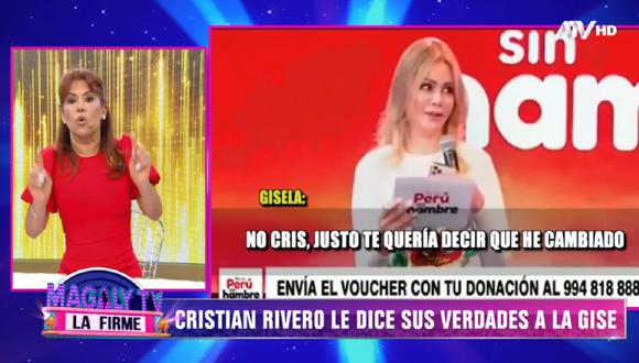 Magaly Medina lanzó dura crítica a Gisela Valcárcel tras protagonizar tenso momento con Cristian Rivero en la Teletón digital “Por un Perú sin hambre”. (Video: ATV)