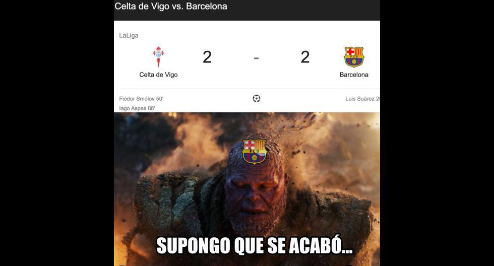 Los mejores memes del empate entre Barcelona y Celta de Vigo. (Foto: Facebook)