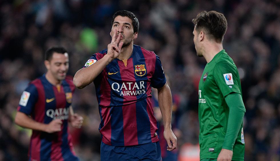 Luis Suárez vs. Levante. Temporada 2014-15. (Foto: AFP)