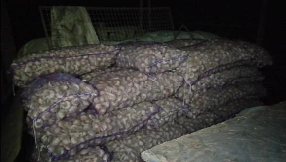 Policía recuperó las 24 toneladas de ajo que fueron robados.