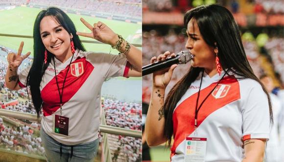 Daniela Darcourt se encargó de cantar el himno nacional antes del Perú vs Paraguay. (Foto: @danieladarcourtoficial)