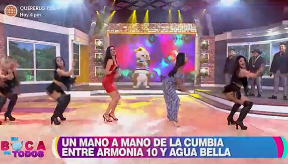 Tula Rodríguez y Maju Mantilla bailaron "Pasito tun tun” en el programa "En boca de todos". (Foto: Captura América TV).