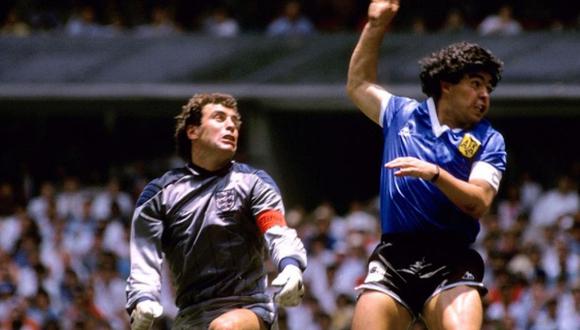 Diego Maradona: Peter Shilton no lo perdona por gol con la mano.  (Foto: Getty Images)